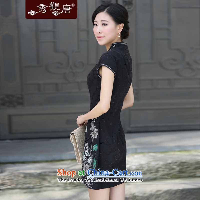 [Sau Kwun Tong] take away the darkness of stylish decorated in the summer of improved qipao temperament as Retro dresses /G611313 picture color M-soo Kwun Tong shopping on the Internet has been pressed.