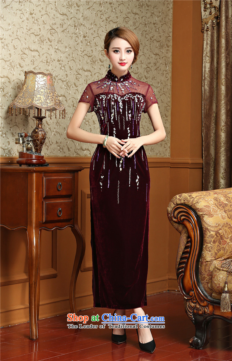 At the end of long-light gray velour cheongsam dress Chinese antique dresses bows AQE001 BLUE L photo service, prices, brand platters! The elections are supplied in the national character of distribution, so action, buy now enjoy more preferential! As soon as possible.