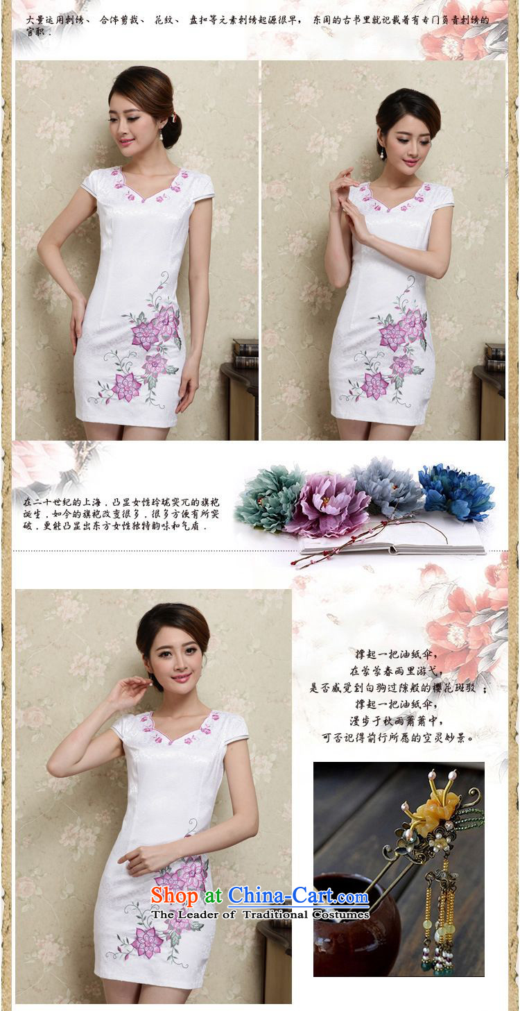 The 2015 summer-jae on new sleek improved qipao irregular collar short) and video thin package Sau San Tong JAYT-27 replacing white qipao safflower XXL picture, prices, brand platters! The elections are supplied in the national character of distribution, so action, buy now enjoy more preferential! As soon as possible.