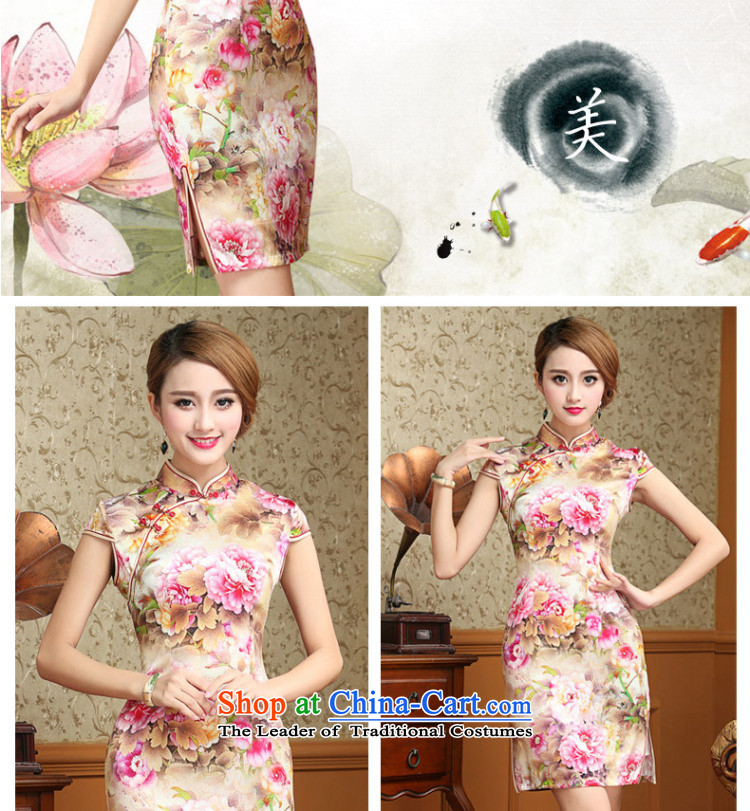 At the end of the high-end light Silk Cheongsam retro sauna also silk cheongsam dress Tang Dynasty Chinese female AQE003 map color M brand, prices, picture platters! The elections are supplied in the national character of distribution, so action, buy now enjoy more preferential! As soon as possible.