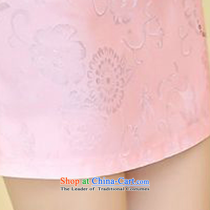 The 2015 summer-jae on new lady stylish improved qipao lace round-neck collar on chip, short qipao flower Sau San Tong JAYT-32 replacing apricot , L, Tsz ink has been pressed shopping on the Internet