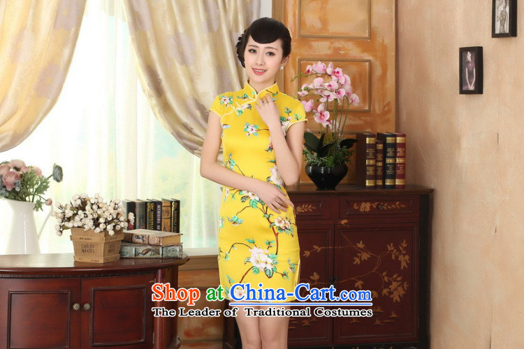 Figure for summer flowers cheongsam dress new Chinese improved version of a mock-neck pressed damask retro abounds with short qipao figure color M brand, prices, picture platters! The elections are supplied in the national character of distribution, so action, buy now enjoy more preferential! As soon as possible.