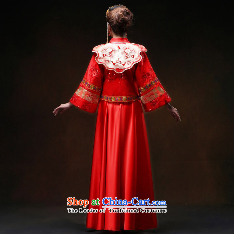 Sau Wo Saga Soo Wo Service 2015 new red wedding dresses bows to Sau Wo Service Bridal Chinese dragon use su kimono marriage spring and summer large red L, Sau Wo family shopping on the Internet has been pressed.