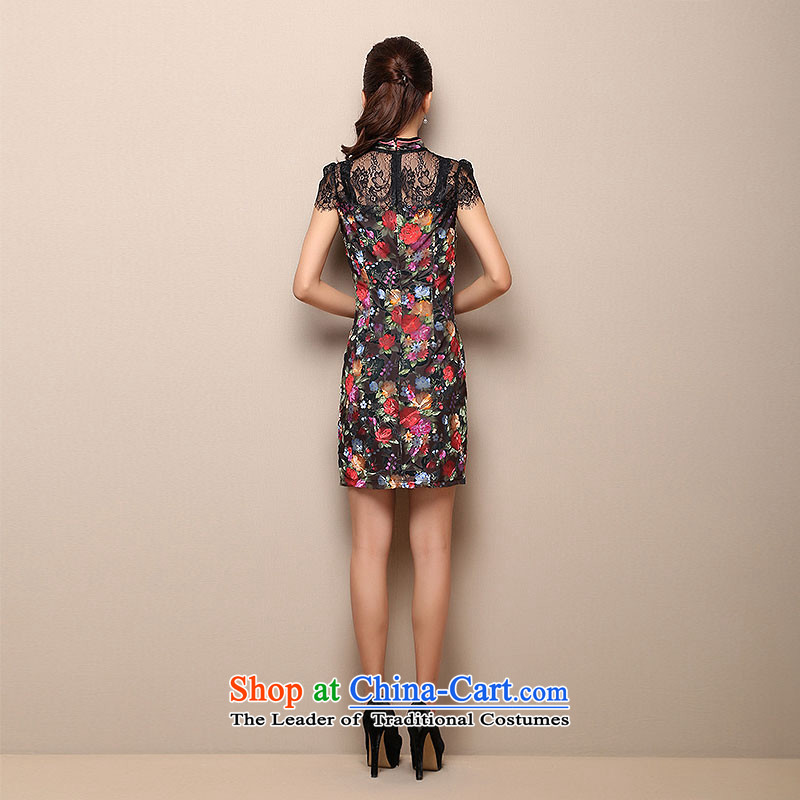 Sisi Xinyu summer lace qipao 2015 New Stylish retro elegant qipao improved skirt X4047 RED M Sisi Heart (sisixinyu) , , , shopping on the Internet