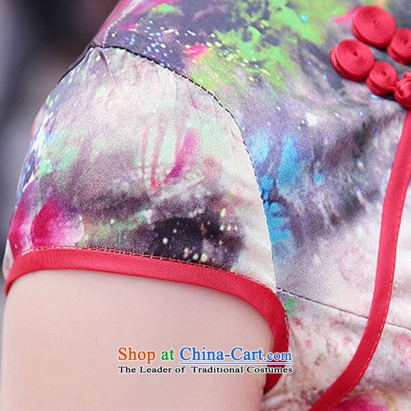 Qipao Women 2015 Summer new improved stylish Silk Cheongsam retro herbs extract qipao skirt 1520 Toner Mudan L, Elizabeth, , , , shopping on the Internet