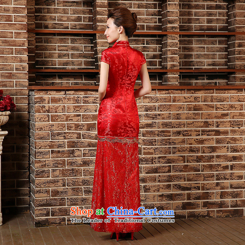 Toasting champagne served qipao marriages crowsfoot long wedding retro improved 2015 Spring, Phoenix wedding dresses RED M, darling Bride (BABY BPIDEB) , , , shopping on the Internet