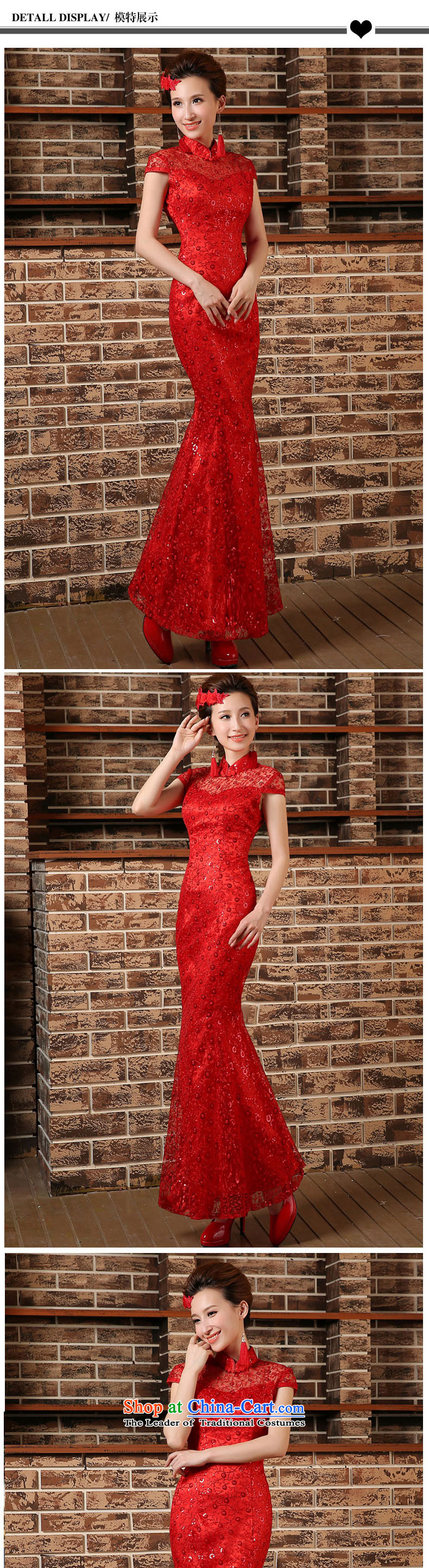 Crowsfoot Mock-neck cheongsam red bows to Chinese marriages yarn long Sau San evening dress short-sleeved blouses and red L picture, prices, brand platters! The elections are supplied in the national character of distribution, so action, buy now enjoy more preferential! As soon as possible.