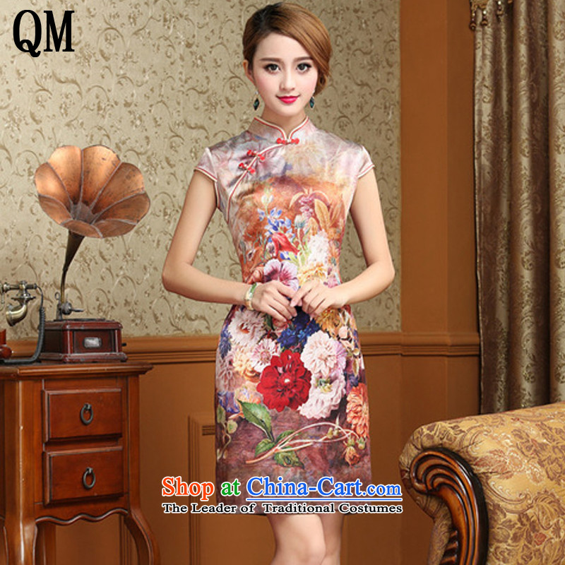 At the end of summer light heavyweight silk cheongsam dress retro Chinese qipao Sau San dresses?AQE8054??XXXL map color
