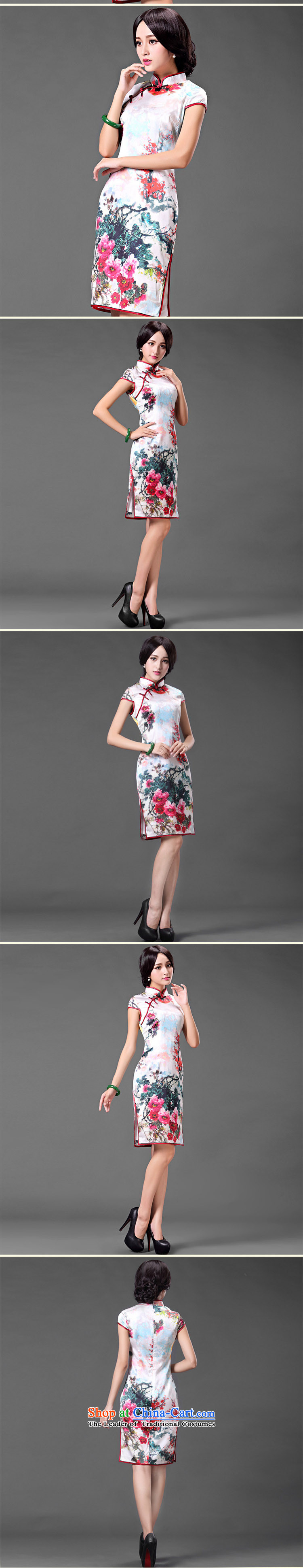 At the end of light is pressed to collar upscale Silk Cheongsam retro improved day-to-dos Santos silk dress dresses summer short-sleeve female AQE016 map color XL Photo, prices, brand platters! The elections are supplied in the national character of distribution, so action, buy now enjoy more preferential! As soon as possible.