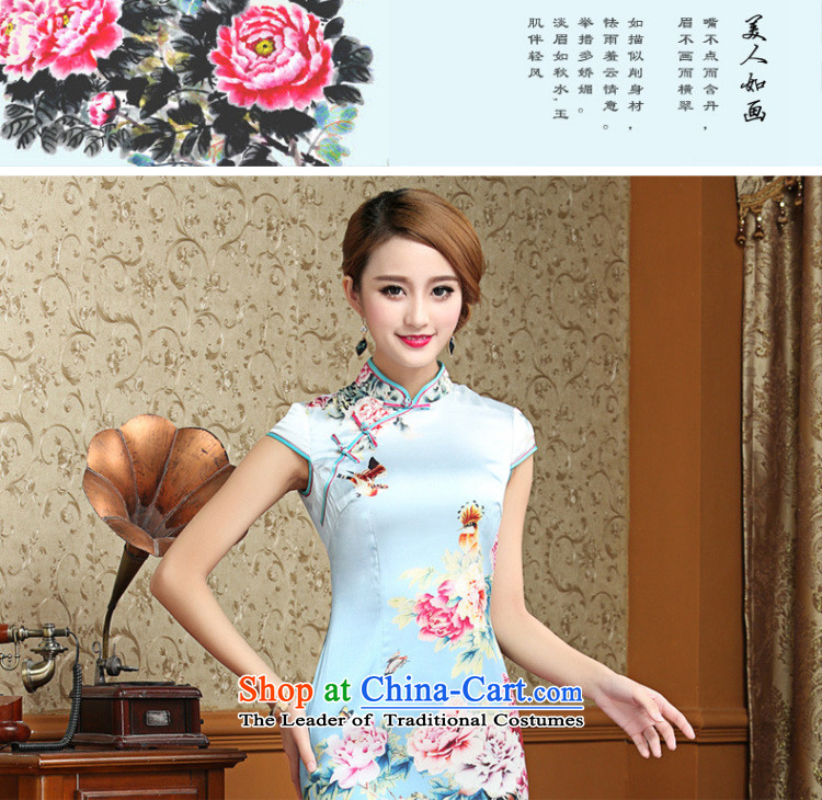 At the end of light heavyweight Silk Cheongsam peony flowers of nostalgia for the improvement of the day-to-day sauna silk cheongsam dress AQE023 map color XL Photo, prices, brand platters! The elections are supplied in the national character of distribution, so action, buy now enjoy more preferential! As soon as possible.