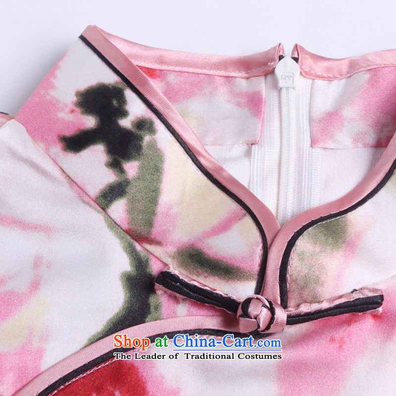 At the end of Light Classical Chinese dresses heavyweight silk cheongsam dress dos Santos also silk Tang Dynasty of Korea female summer AQE024 SAIKA light at the end of L, , , , shopping on the Internet