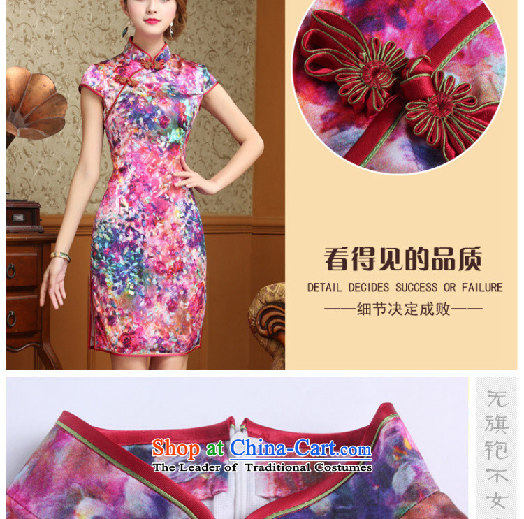 At the end of light silk cheongsam dress 2015 Summer herbs extract Tang dynasty women's dresses short of Qipao AQE028 map color pictures, prices, XXL brand platters! The elections are supplied in the national character of distribution, so action, buy now enjoy more preferential! As soon as possible.