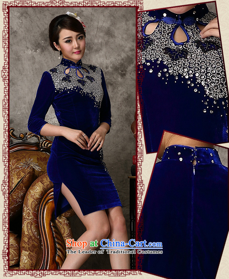 In line high-end Kim velour cloud cheongsam dress marriage banquet dress code of 7 to increase the mother bows to female AQE813 cuff purple in cuff XXL picture, prices, brand platters! The elections are supplied in the national character of distribution, so action, buy now enjoy more preferential! As soon as possible.
