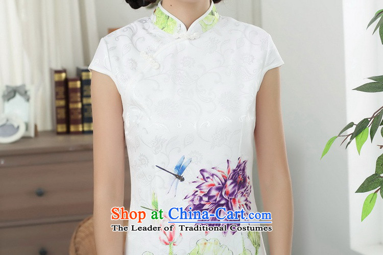 In accordance with the new fuser of Chinese Classical elegance Tang dynasty qipao short of Sau San Tong replacing cheongsam dress LGD/D0313# white S picture, prices, brand platters! The elections are supplied in the national character of distribution, so action, buy now enjoy more preferential! As soon as possible.
