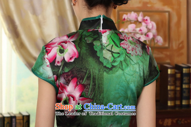 Dan smoke summer female lotus pond and the Old Shanghai retro silk herbs extract double short-sleeved cheongsam dress short figure color pictures, prices, XL brand platters! The elections are supplied in the national character of distribution, so action, buy now enjoy more preferential! As soon as possible.