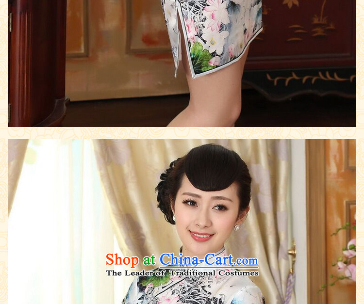 Figure for summer flowers New Silk Cheongsam dress retro Silk Satin Poster elastic Sau San double short qipao figure color L picture, prices, brand platters! The elections are supplied in the national character of distribution, so action, buy now enjoy more preferential! As soon as possible.
