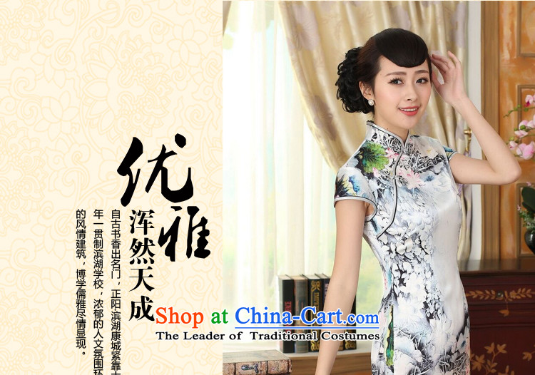 Dan smoke summer new women's Silk Cheongsam Retro classic Silk Satin Poster elastic Sau San double short qipao figure color M brand, prices, picture platters! The elections are supplied in the national character of distribution, so action, buy now enjoy more preferential! As soon as possible.