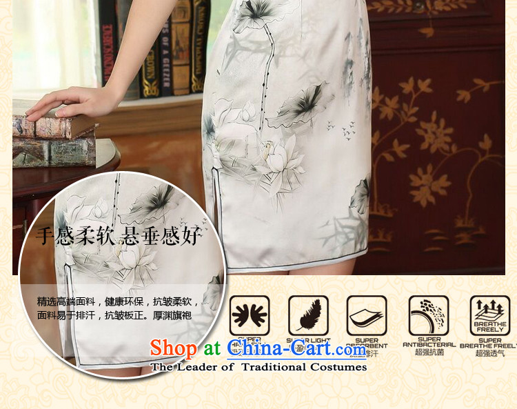 Women's Summer floral new Chinese improved lilies Sau San Silk Dresses dinner retro herbs extract short qipao figure color M brand, prices, picture platters! The elections are supplied in the national character of distribution, so action, buy now enjoy more preferential! As soon as possible.