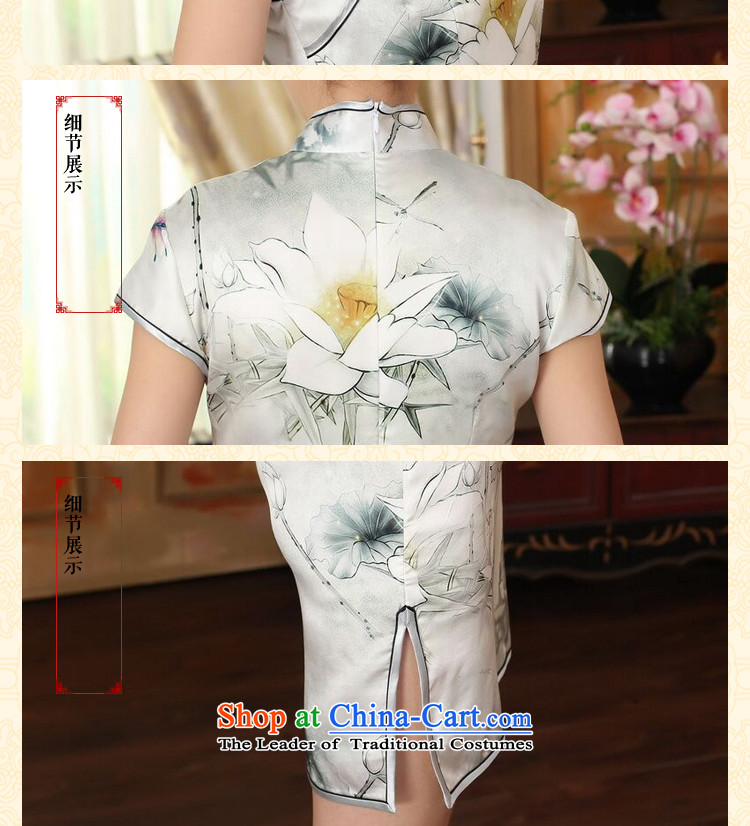 Dan Xia smoke female new improved lilies Sau San heavyweight silk dresses dinner retro herbs extract short qipao lilies XL Photo, prices, brand platters! The elections are supplied in the national character of distribution, so action, buy now enjoy more preferential! As soon as possible.