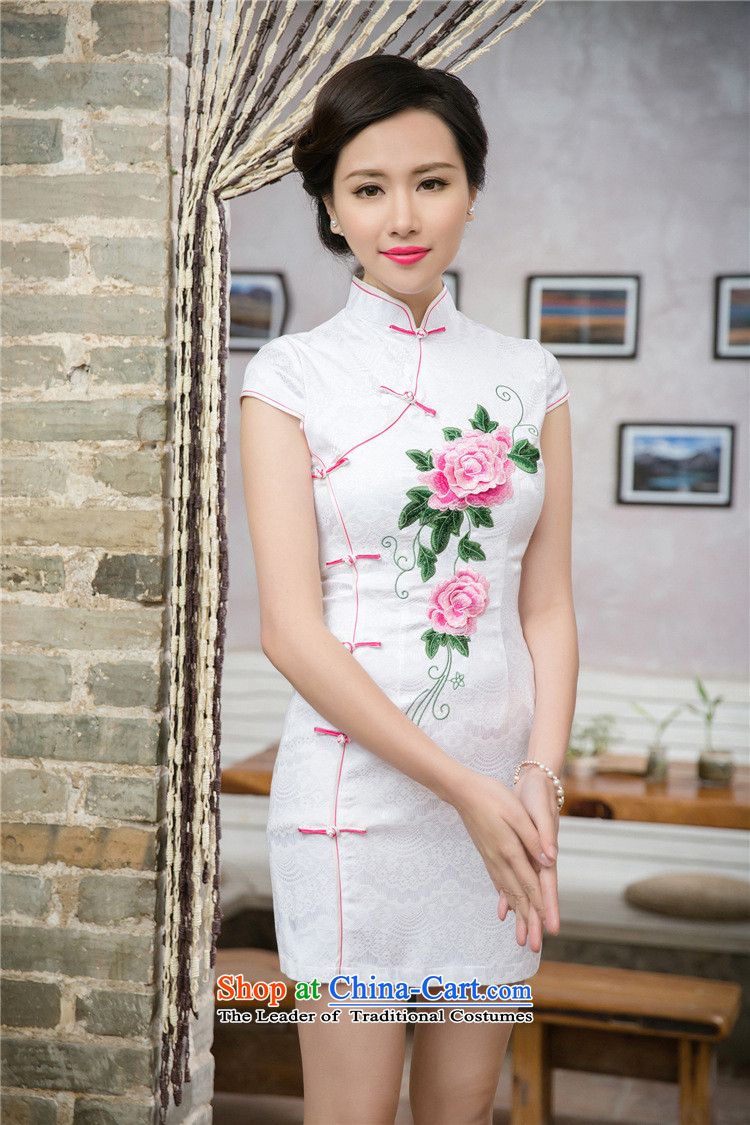 The OSCE FLOW 2015 Summer stylish Ms. improved Chinese Folk Wind stereo qipao embroidered short sleeves cheongsam dress JT5088 RED L picture, prices, brand platters! The elections are supplied in the national character of distribution, so action, buy now enjoy more preferential! As soon as possible.