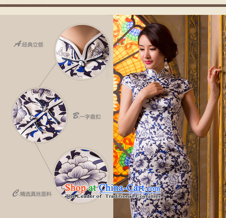 Bong-migratory Blue 7475 2015 New Silk Cheongsam upscale herbs extract retro cheongsam dress summer Sau San qipao DQ1501 Suit M picture, prices, brand platters! The elections are supplied in the national character of distribution, so action, buy now enjoy more preferential! As soon as possible.