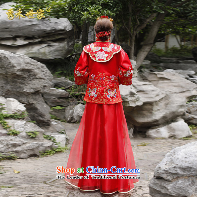 Sau Wo Saga Soo Wo Service retro Chinese Wedding dress-hi-soo Wo Service bridal dresses Tang Dynasty Show kimono gown large red bows marriage L, Sau Wo family shopping on the Internet has been pressed.