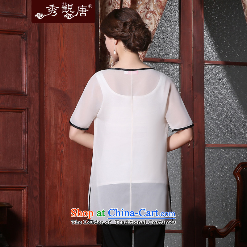 [Sau Kwun Tong] However of 2015 Summer new stamp, Tang dynasty thin coat of ethnic blouses White XL, Sau Kwun Tong shopping on the Internet has been pressed.