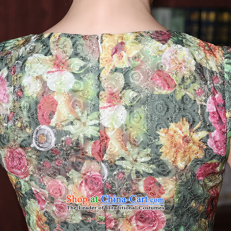 [Sau Kwun Tong] green in summer 2015 new daily cheongsam dress improved retro Sau San dress suit , L, Sau Kwun Tong shopping on the Internet has been pressed.