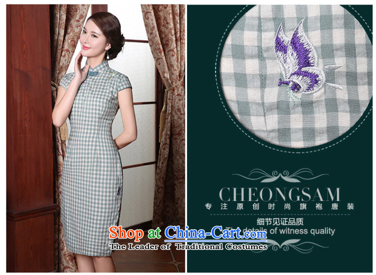 [Sau Kwun Tong] Heung-wing Summer 2015 new republic of korea qipao improved Stylish retro latticed qipao light green S picture, prices, brand platters! The elections are supplied in the national character of distribution, so action, buy now enjoy more preferential! As soon as possible.