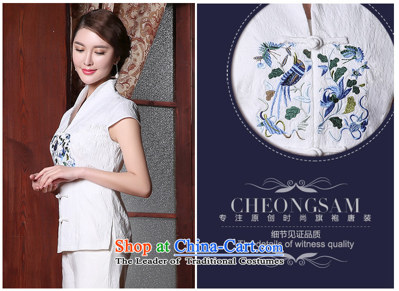 [Sau Kwun Tong] So Ying Summer 2015 Ms. New Tang Dynasty Chinese improved embroidery Tang dynasty blouses White XL Photo, prices, brand platters! The elections are supplied in the national character of distribution, so action, buy now enjoy more preferential! As soon as possible.