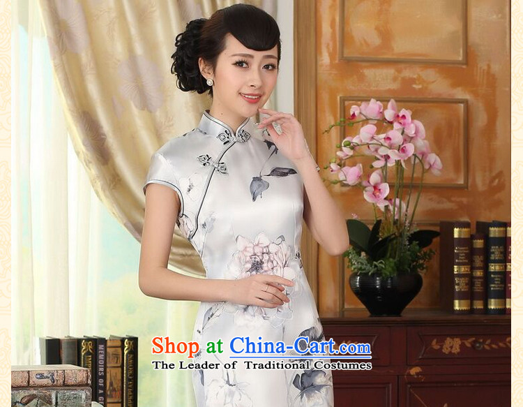 Figure for summer flowers female lilies Sau San heavyweight silk dresses retro improved herbs extract light short skirt color as shown qipao 2XL Photo, prices, brand platters! The elections are supplied in the national character of distribution, so action, buy now enjoy more preferential! As soon as possible.