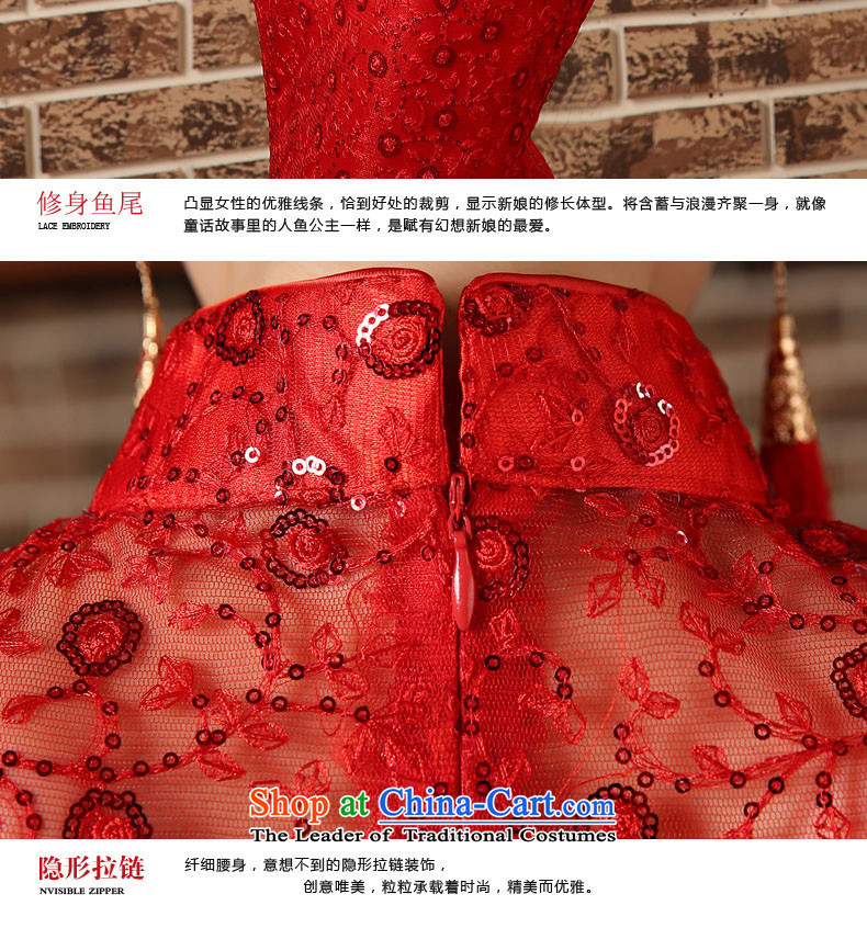 Crowsfoot Mock-neck cheongsam red bows to Chinese marriages yarn long Sau San evening dress short-sleeved blouses and red XL Photo, prices, brand platters! The elections are supplied in the national character of distribution, so action, buy now enjoy more preferential! As soon as possible.