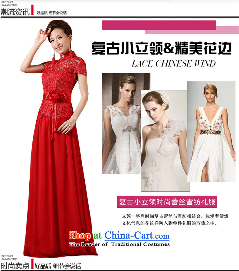 2015 new bride red short-sleeved clothing bows short-sleeved stylish long marriage cheongsam dress Sau San spring and summer red XL Photo, prices, brand platters! The elections are supplied in the national character of distribution, so action, buy now enjoy more preferential! As soon as possible.