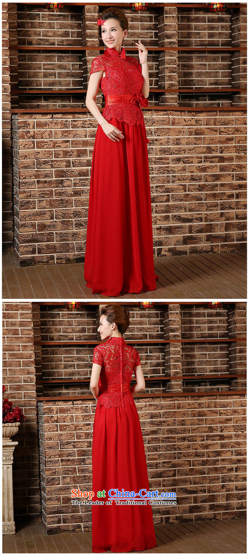 2015 new bride red short-sleeved clothing bows short-sleeved stylish long marriage cheongsam dress Sau San spring and summer red XL Photo, prices, brand platters! The elections are supplied in the national character of distribution, so action, buy now enjoy more preferential! As soon as possible.