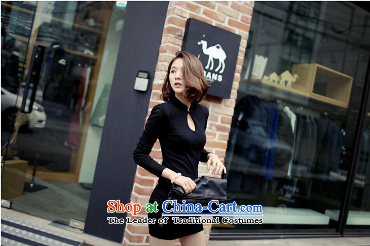 Hsbc Holdings plc Ming black cheongsam female new autumn and winter 2015 Sau San video and sexy thin package forming the long-sleeved black skirt S picture, prices, brand platters! The elections are supplied in the national character of distribution, so action, buy now enjoy more preferential! As soon as possible.