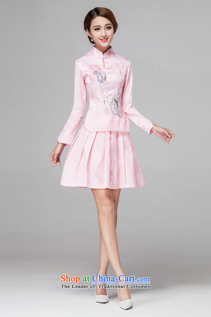 In the spring of  2015 Summer Hong Tai Long-sleeved retro style qipao two Kit Wah 518-1121-60 pink M picture, prices, brand platters! The elections are supplied in the national character of distribution, so action, buy now enjoy more preferential! As soon as possible.