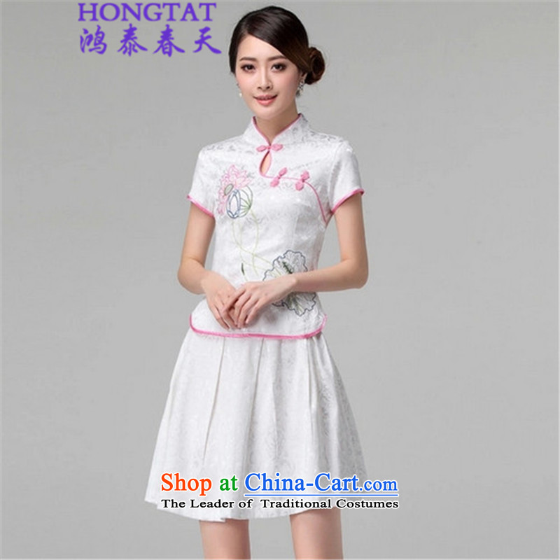 In the spring of  2015 Summer Hong Tai Long-sleeved retro style qipao two Kit Wah 518-1121-60 pink M, Hong Tai spring (hongtaichuntian) , , , shopping on the Internet