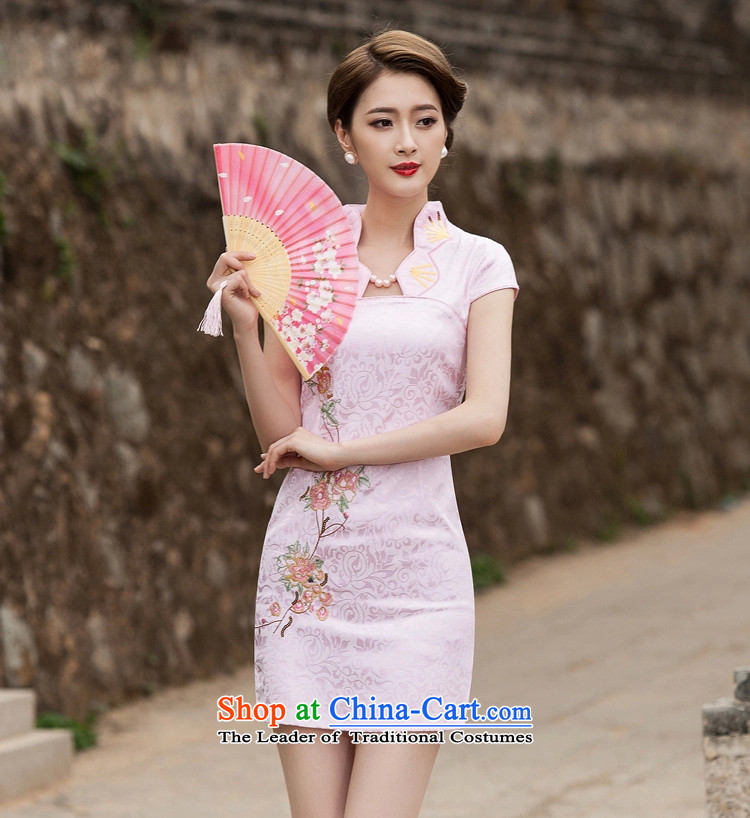 Won Bin Abdullah Esher  2015 Summer stylish improved cheongsam dress 518-1122-55 China White L picture, prices, brand platters! The elections are supplied in the national character of distribution, so action, buy now enjoy more preferential! As soon as possible.
