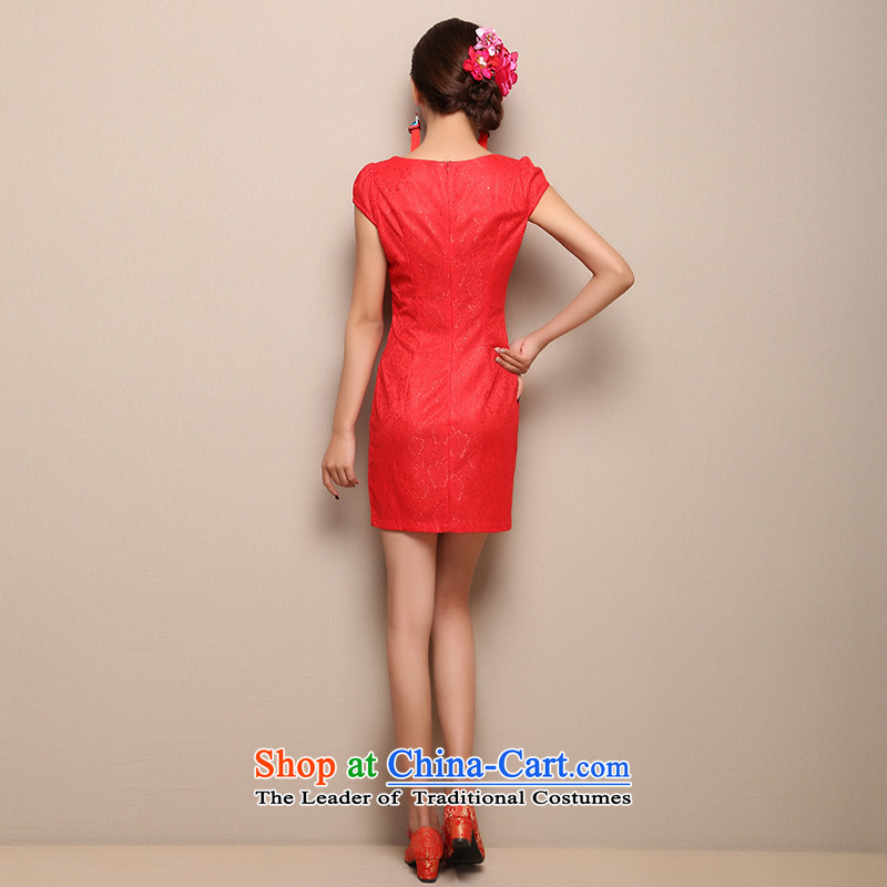 Sisi Xinyu bride wedding dress red qipao 2015 new high-end lace improved cheongsam dress X4262 XXL, Red Sisi Heart (sisixinyu) , , , shopping on the Internet
