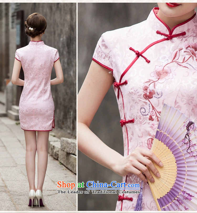 Matami Summer 2015 Hon Audrey Eu New Tang dynasty retro improved short of cheongsam dress pink S picture, prices, brand platters! The elections are supplied in the national character of distribution, so action, buy now enjoy more preferential! As soon as possible.