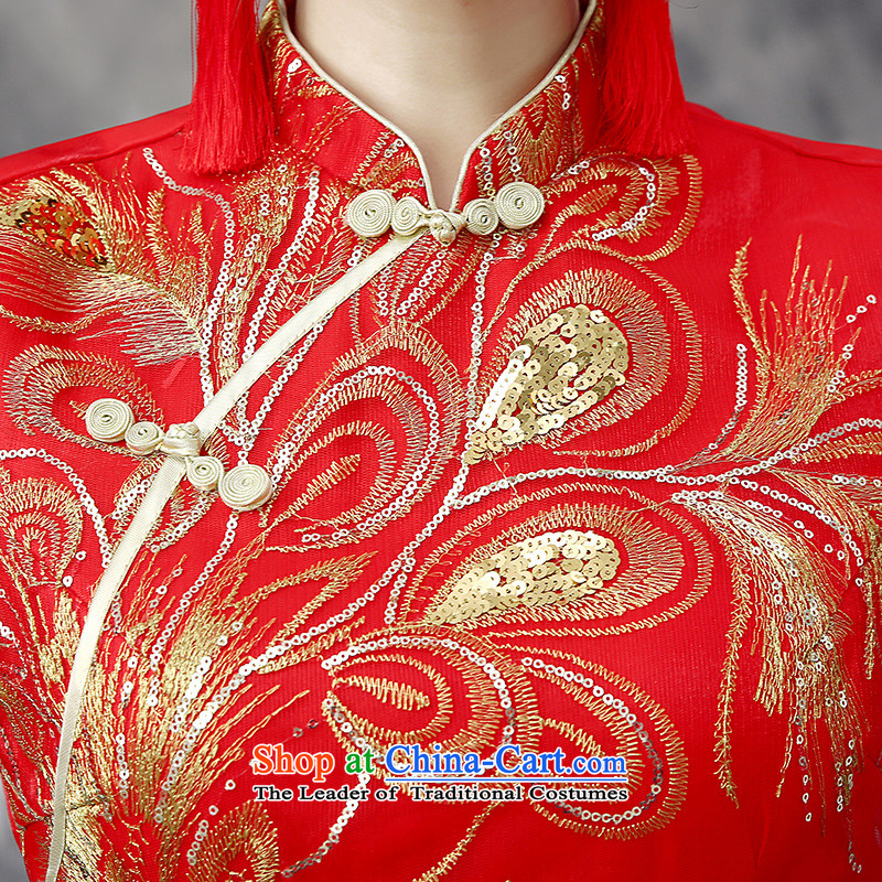 The leading edge of the days of qipao skirt the new 2015 bows cheongsam wedding dress bridal dresses bows back to door Fall/Winter Collections Q865 RED , L, dream of certain days , , , shopping on the Internet