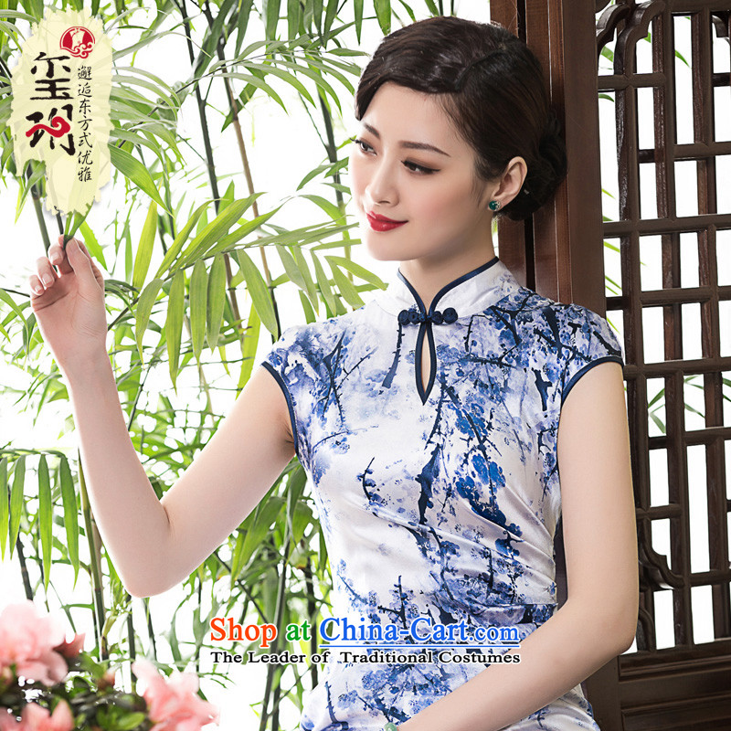 The seal of the spring and summer of 2015, the New Sau San short stylish cheongsam dress high-end heavy Ms. Silk Dresses picture color XL, seal decreased by , , , shopping on the Internet