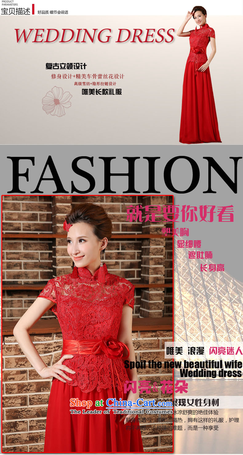 2015 new bride red short-sleeved clothing bows short-sleeved stylish long marriage cheongsam dress Sau San spring and summer RED M picture, prices, brand platters! The elections are supplied in the national character of distribution, so action, buy now enjoy more preferential! As soon as possible.