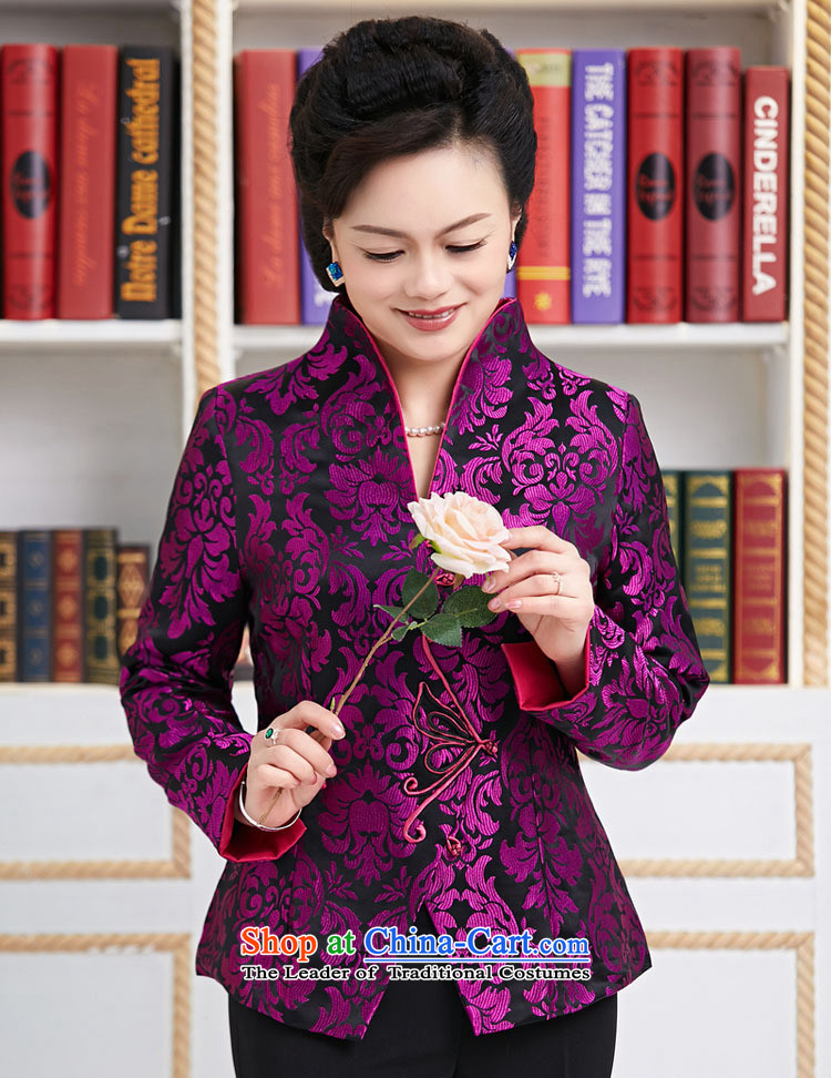 Ms. GENYARD Tang dynasty long-sleeved shirt, temperament mother who decorated older spring and autumn jacket coat purple purple XXXL picture, prices, brand platters! The elections are supplied in the national character of distribution, so action, buy now enjoy more preferential! As soon as possible.