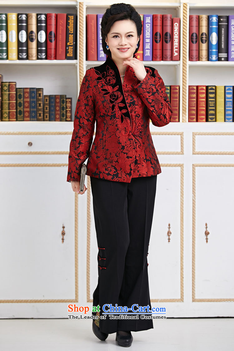 Deloitte Touche Tohmatsu trade shop embroidered short, long-sleeved T-shirt female autumn and winter Chinese collar Tang Jacket coat cardigan red L picture, prices, brand platters! The elections are supplied in the national character of distribution, so action, buy now enjoy more preferential! As soon as possible.