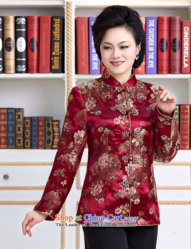 Deloitte Touche Tohmatsu New Shop trade of ethnic Chinese, improvement in the spring and autumn Tang Dynasty Older long-sleeved blouses mother Lady's brown XL Photo, prices, brand platters! The elections are supplied in the national character of distribution, so action, buy now enjoy more preferential! As soon as possible.