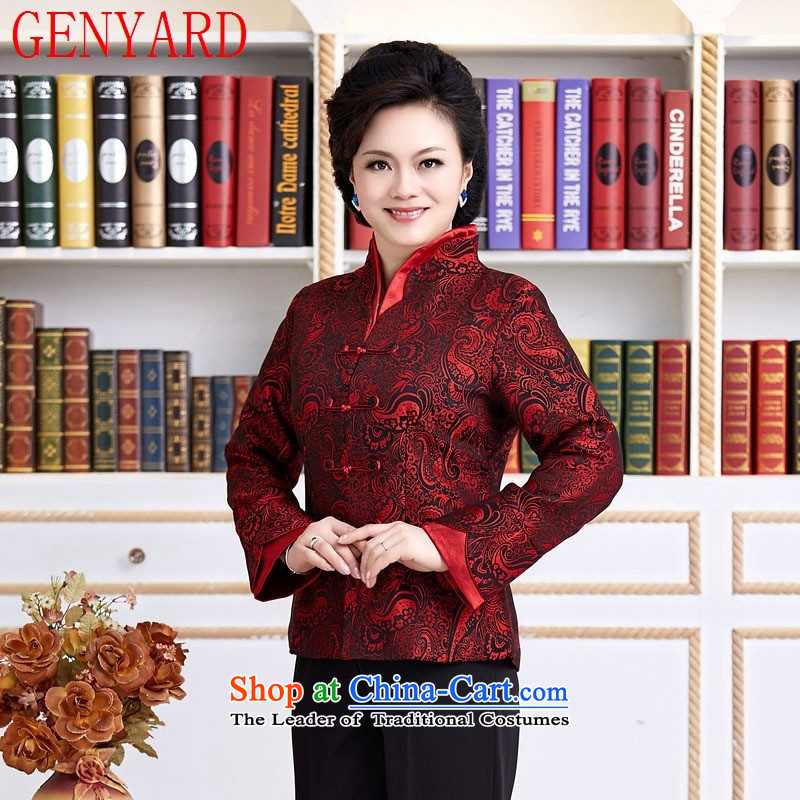 Female GENYARD Chun Ms. Blouses Tang long-sleeve sweater with Chinese boxed workwear red M,GENYARD,,, bride shopping on the Internet