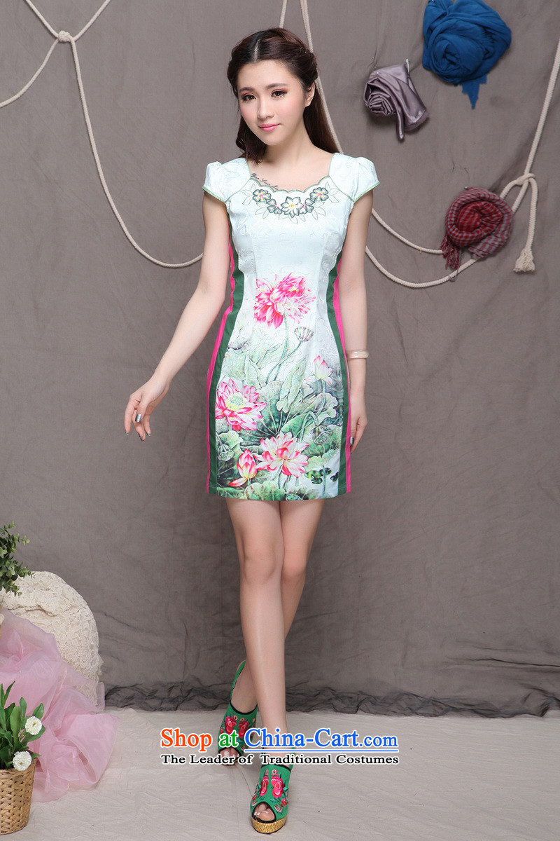 Macharm Fen    9909# China wind stylish ethnic refined elegance cheongsam dress improved picture color L photo, prices, brand platters! The elections are supplied in the national character of distribution, so action, buy now enjoy more preferential! As soon as possible.