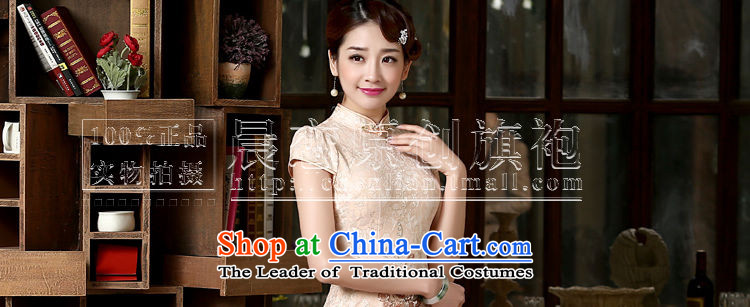 Morning spring and autumn 2015 new land Stylish retro stereo flower rust improved cheongsam dress ornate meat Powder short of meat pink 155/S picture, prices, brand platters! The elections are supplied in the national character of distribution, so action, buy now enjoy more preferential! As soon as possible.