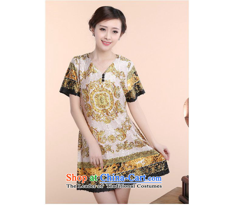 2015 Summer forest narcissus New Silk creases sheikhs wind load mother relaxd qipao Short Sleeve V-Neck Foutune of dress jacket XYY-8510 better pictures, price XXXL RED, brand platters! The elections are supplied in the national character of distribution, so action, buy now enjoy more preferential! As soon as possible.